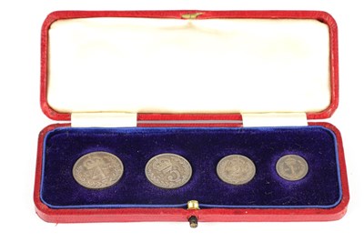 Lot 99 - AN EDWARD VII SILVER 1907 MAUNDY MONEY CASED SET