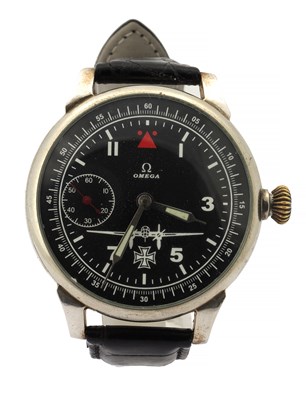 Lot 1274 - AN EARLY 20TH CENTURY VINTAGE 1925 OMEGA AVIATOR PILOT WATCH