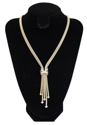 Lot 126 - A STYLISH FOPE MIA LUCE 18CT YELLOW AND WHITE GOLD 1.47CT FIVE STRAND DIAMOND NECKLACE