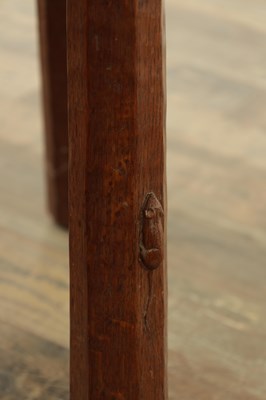 Lot 1271 - AN EARLY ROBERT (MOUSEMAN) THOMPSON OAK SIDE TABLE