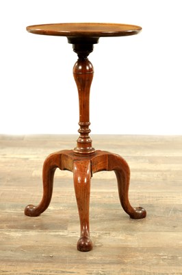 Lot 1258 - A GEORGE III AND LATER MAHOGANY TRIPOD WINE TABLE