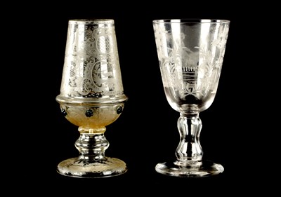 Lot TWO 19TH CENTURY ENGRAVED GLASSES