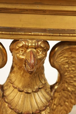 Lot 1308 - AN UNUSUAL REGENCY GILTWOOD CONSOLE TABLE