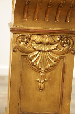 Lot 1308 - AN UNUSUAL REGENCY GILTWOOD CONSOLE TABLE