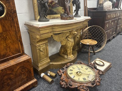 Lot 1308 - AN UNUSUAL REGENCY GILTWOOD CONSOLE TABLE
