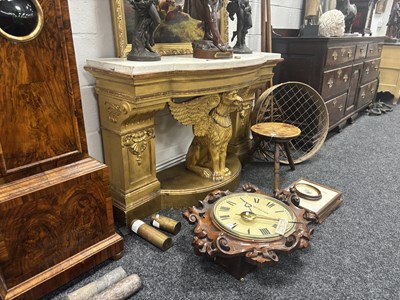 Lot 1308 - AN UNUSUAL REGENCY GILTWOOD CONSOLE TABLE