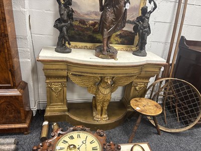 Lot 1308 - AN UNUSUAL REGENCY GILTWOOD CONSOLE TABLE