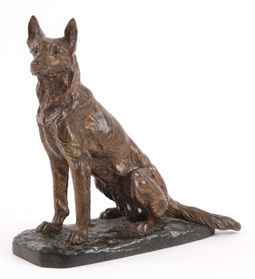 Lot 396 - A 19TH CENTURY PATINATED BRONZE SCULPTURE...