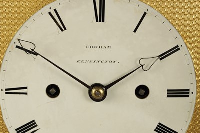 Lot 1121 - GORHAM, KENSINGTON. A FINE REGENCY EBONISED DOUBLE FUSEE BRACKET CLOCK