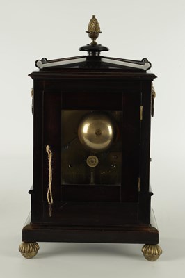 Lot 1121 - GORHAM, KENSINGTON. A FINE REGENCY EBONISED DOUBLE FUSEE BRACKET CLOCK