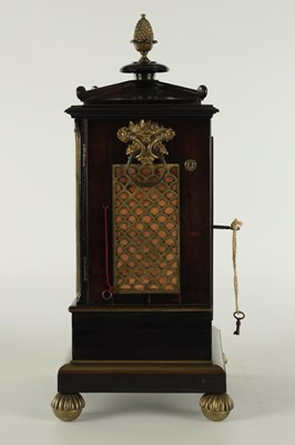Lot 1121 - GORHAM, KENSINGTON. A FINE REGENCY EBONISED DOUBLE FUSEE BRACKET CLOCK