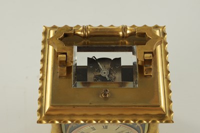 Lot 948 - A FINE LATE 19TH CENTURY FRENCH REPEATING CARRIAGE CLOCK WITH BRONZE AND GILT HIGHLIGHTED ORIENTALIST PANELS