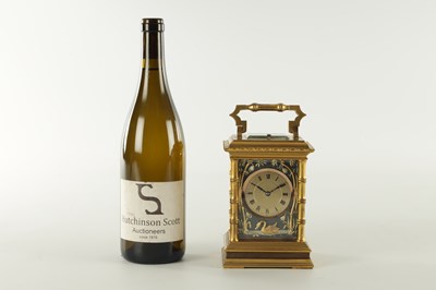 Lot 948 - A FINE LATE 19TH CENTURY FRENCH REPEATING CARRIAGE CLOCK WITH BRONZE AND GILT HIGHLIGHTED ORIENTALIST PANELS