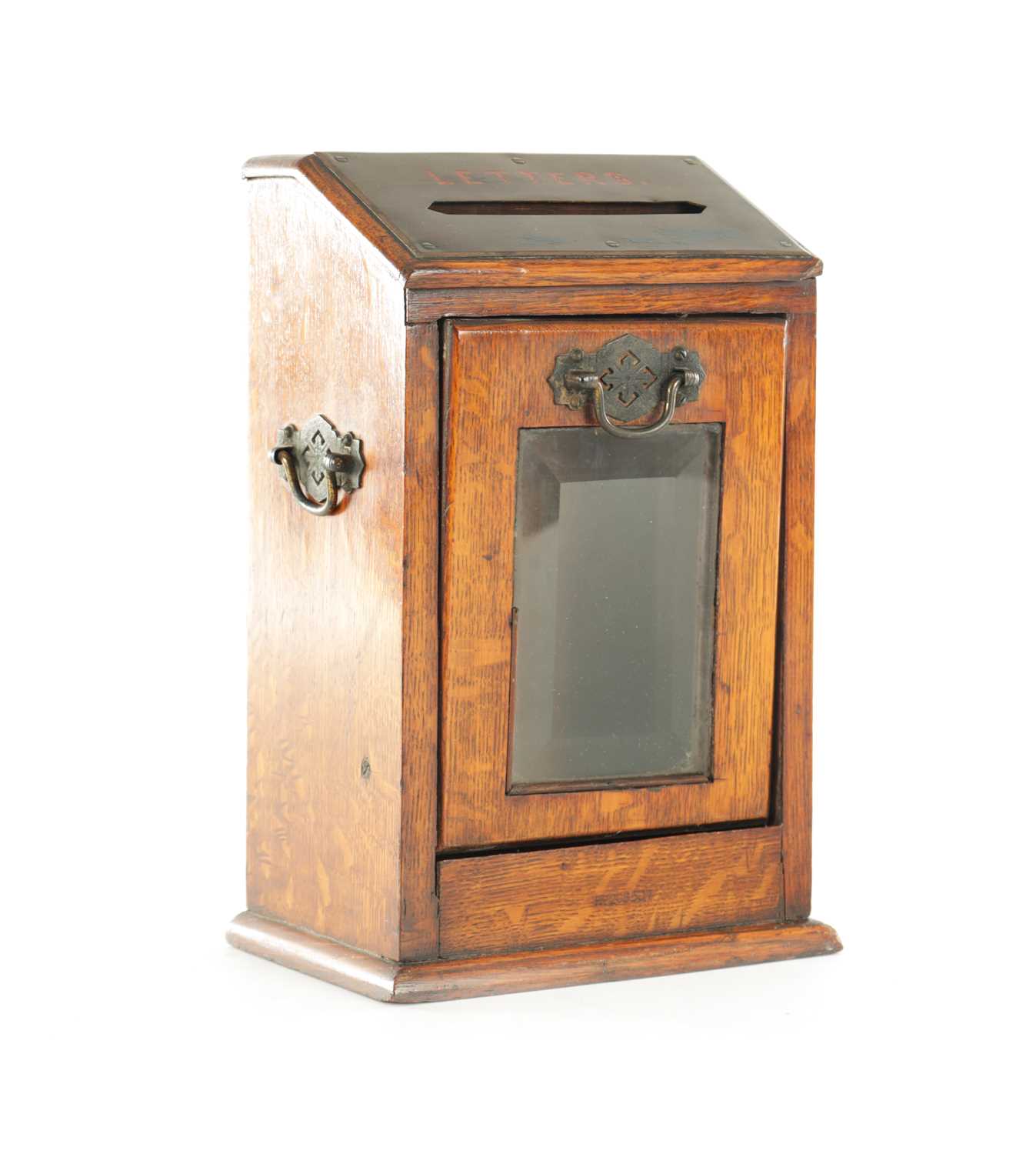Lot 734 - A LATE 19TH CENTURY OAK LETTER BOX