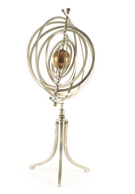 Lot 629 - A 20TH CENTURY COPERNICUS BRASS AND STEEL ARMILLARY SPHERE GLOBE/ORRERY