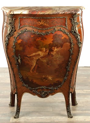 Lot A GOOD 20TH EARLY 20TH CENTURY LOUIS XVI STYLE VERNIS MARTIN AND KINGWOOD SIDE CABINET