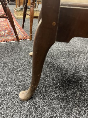 Lot 1150 - A 19TH CENTURY GEORGE I STYLE WALNUT OPEN ARMCHAIR