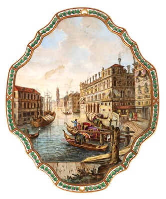 Lot A LATE 19TH CENTURY SHAPED CONTINENTAL PORCELAIN PLAQUE