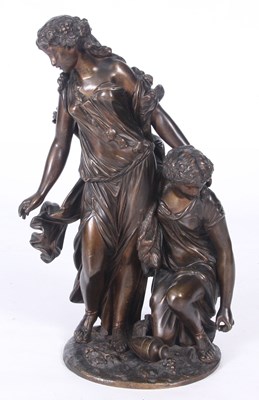 Lot 406 - A 19TH CENTURY BRONZE FIGURE GROUP IN THE...