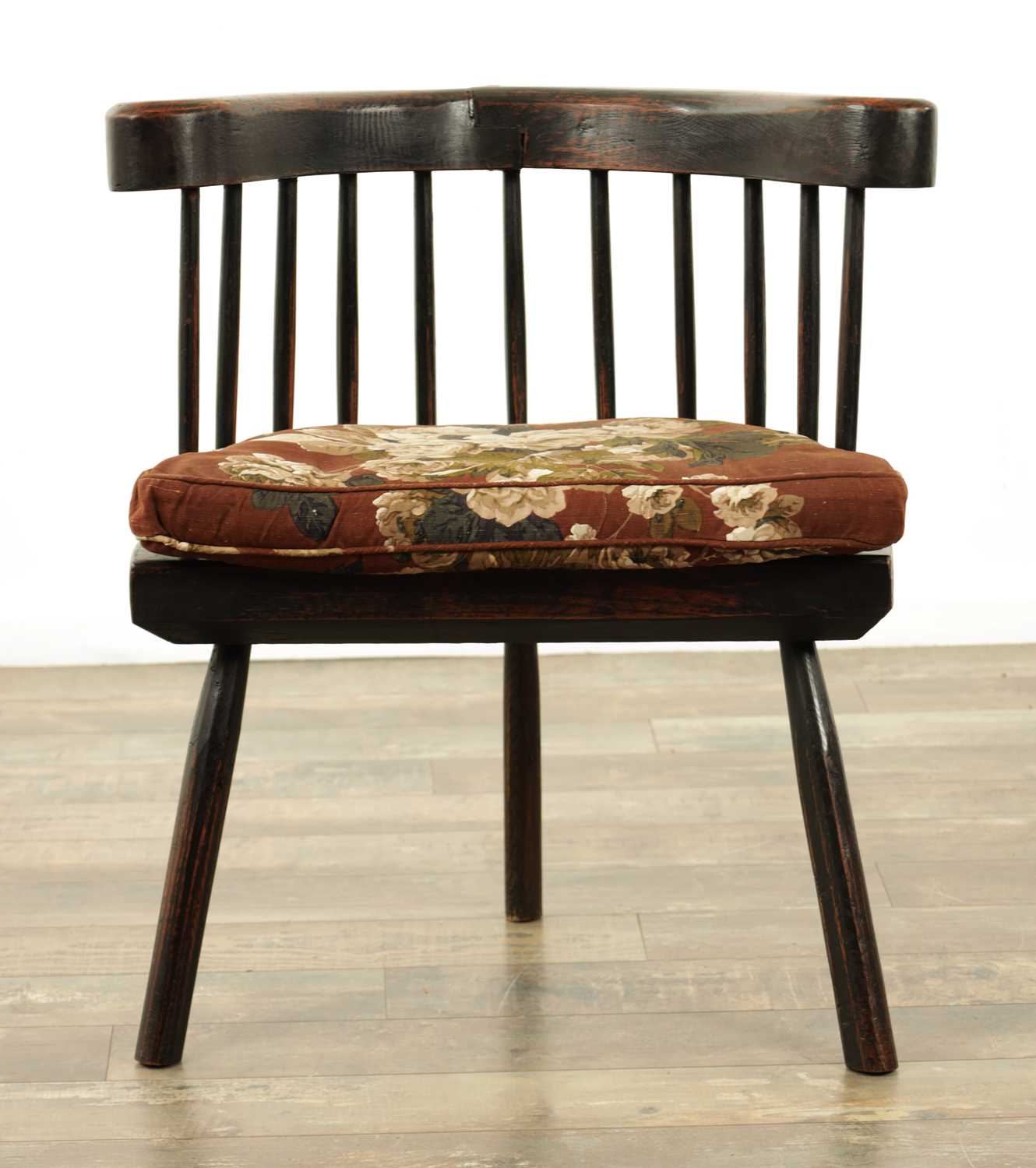 Lot 1167 - AN 18TH CENTURY STYLE ELM AND ASH WELSH STICK BACK CHAIR