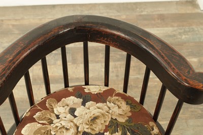 Lot 1167 - AN 18TH CENTURY STYLE ELM AND ASH WELSH STICK BACK CHAIR