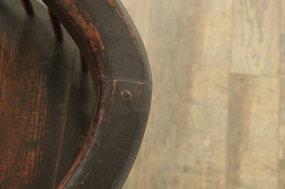 Lot 1167 - AN 18TH CENTURY STYLE ELM AND ASH WELSH STICK BACK CHAIR