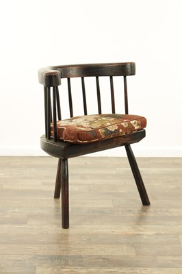Lot 1167 - AN 18TH CENTURY STYLE ELM AND ASH WELSH STICK BACK CHAIR