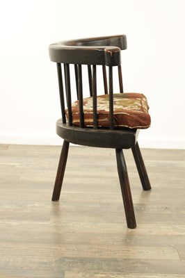 Lot 1167 - AN 18TH CENTURY STYLE ELM AND ASH WELSH STICK BACK CHAIR