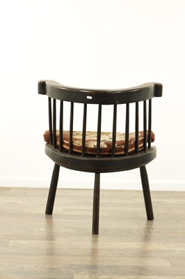 Lot 1167 - AN 18TH CENTURY STYLE ELM AND ASH WELSH STICK BACK CHAIR