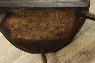 Lot 1167 - AN 18TH CENTURY STYLE ELM AND ASH WELSH STICK BACK CHAIR