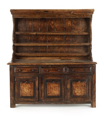 Lot A 20TH CENTURY OAK MINIATURE APRENTICE MODEL OF A WELSH DRESSER