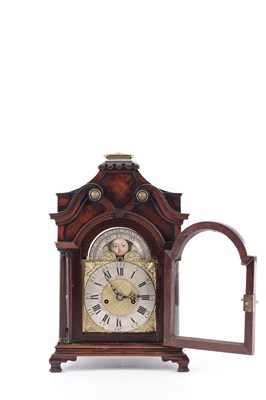 Lot 1035 - CLIFTON, LIVERPOOL. A GEORGE III LANCASHIRE MAHOGANY DOUBLE FUSEE BRACKET CLOCK