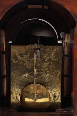 Lot 1035 - CLIFTON, LIVERPOOL. A GEORGE III LANCASHIRE MAHOGANY DOUBLE FUSEE BRACKET CLOCK