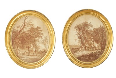 Lot AFTER FRANCESCO BARTOLOZZI A PAIR OF 18TH CENTURY SEPIA COLOURED PRINTS