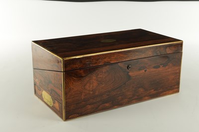 Lot 739 - A GOOD EARLY 19TH CENTURY FIGURED ROSEWOOD WRITING BOX