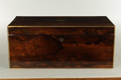 Lot 739 - A GOOD EARLY 19TH CENTURY FIGURED ROSEWOOD WRITING BOX
