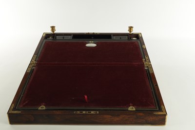 Lot 739 - A GOOD EARLY 19TH CENTURY FIGURED ROSEWOOD WRITING BOX