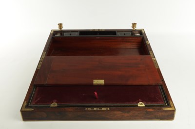 Lot 739 - A GOOD EARLY 19TH CENTURY FIGURED ROSEWOOD WRITING BOX