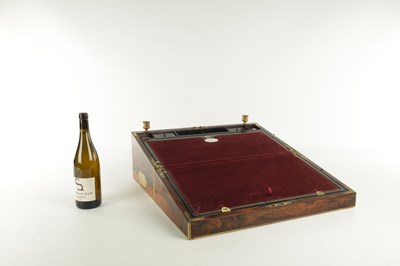 Lot 739 - A GOOD EARLY 19TH CENTURY FIGURED ROSEWOOD WRITING BOX