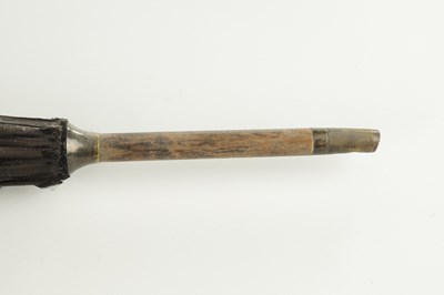 Lot 797 - A 9CT GOLD HANDLED PARASOL AND AN 18CT GOLD PLATED AND CERAMIC PARASOL