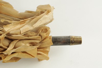 Lot 797 - A 9CT GOLD HANDLED PARASOL AND AN 18CT GOLD PLATED AND CERAMIC PARASOL