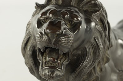 Lot 88 - A LARGE MEIJI PERIOD JAPANESE PATINATED BRONZE SCULPTURE