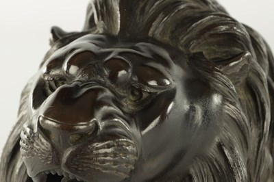 Lot 88 - A LARGE MEIJI PERIOD JAPANESE PATINATED BRONZE SCULPTURE