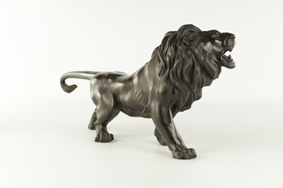 Lot 88 - A LARGE MEIJI PERIOD JAPANESE PATINATED BRONZE SCULPTURE