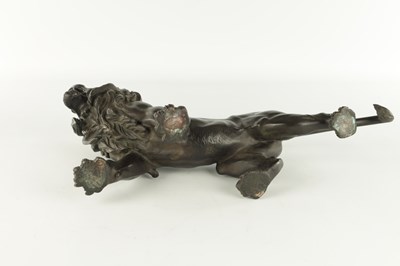 Lot 88 - A LARGE MEIJI PERIOD JAPANESE PATINATED BRONZE SCULPTURE