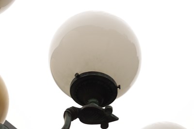 Lot 644 - A RARE PAIR OF EARLY 20TH CENTURY BRONZE COUNTRY HOUSE LAMP POSTS