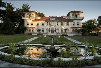 Lot 644 - A RARE PAIR OF EARLY 20TH CENTURY BRONZE COUNTRY HOUSE LAMP POSTS