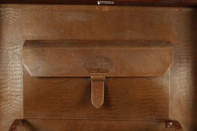 Lot 658 - A CROCODILE SKIN SUITCASE CIRCA 1900