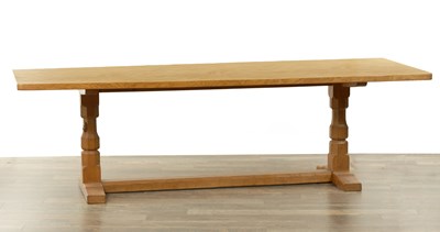 Lot 1162 - A LARGE ROBERT ‘MOUSEMAN’ THOMPSON AZED OAK DINING TABLE