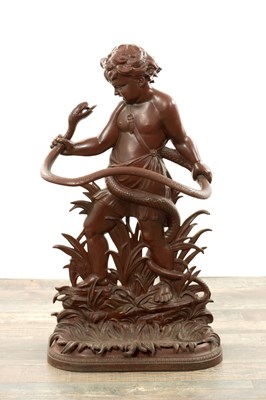 Lot 602 - A VICTORIAN COALBROOKDALE STYLE HERCULES UMBRELLA / WALKING STICK STAND